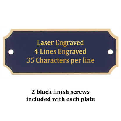 Black Brass Perpetual Plate | Bordered | Personalized Engraved Plate | 1 Inch x 2.5 Inch