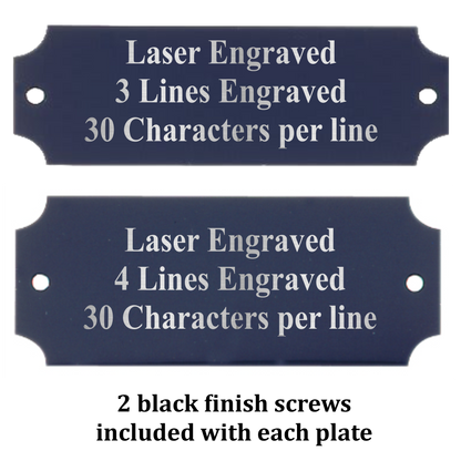 Metal Perpetual Plate | BLACK with Silver Lettering | Personalized Engraved Plate | 2 Sizes