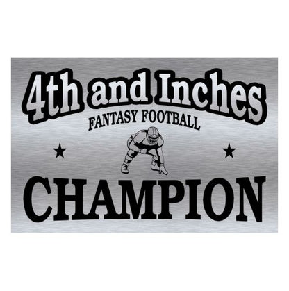 Fantasy Football Champion Trophy, Silver Tower Perpetual Award | Engraved Silver Tower FFL Perpetual Award - 21 Inch Tall Decade Awards
- Base Plate Sample
