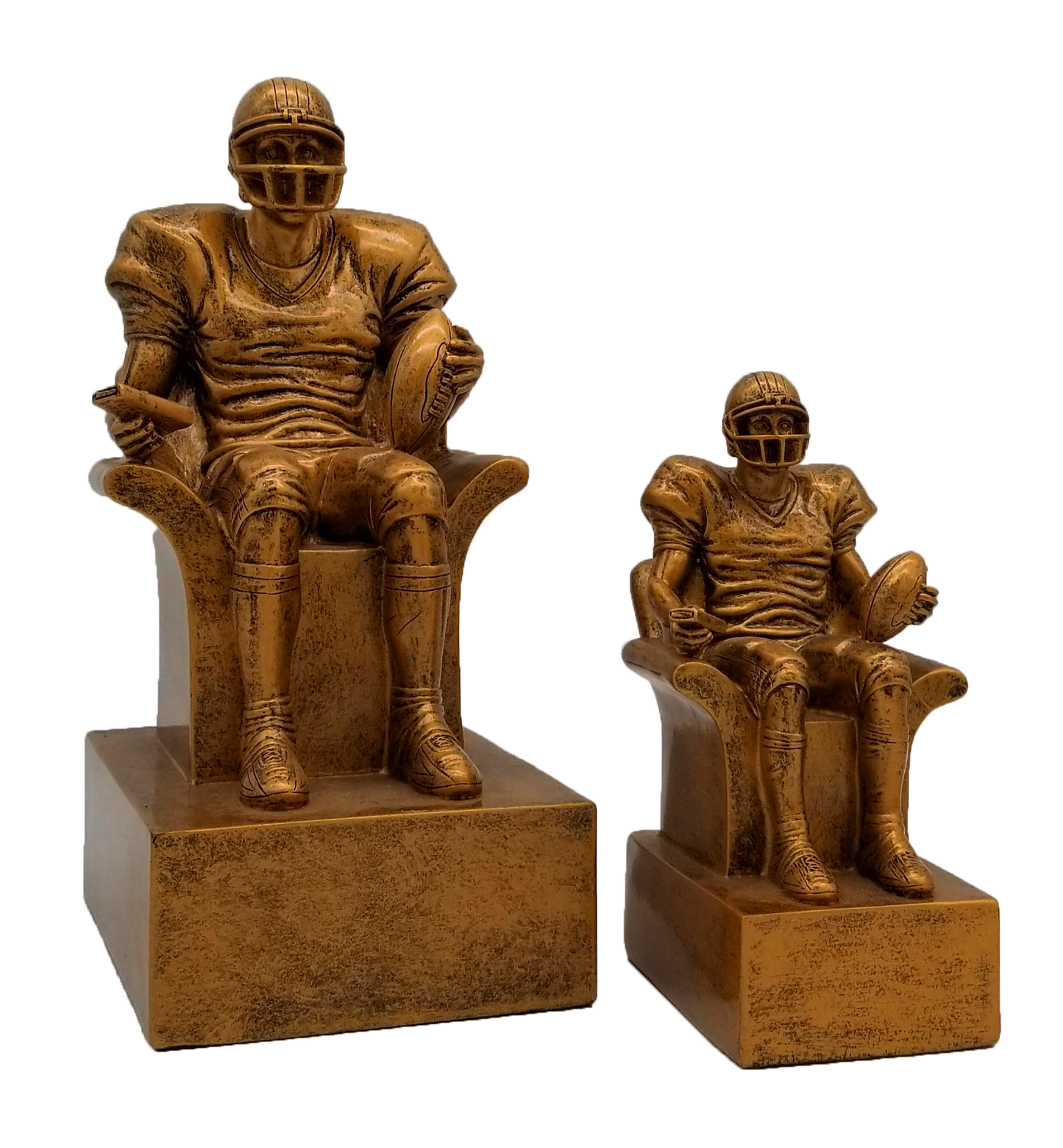 Fantasy Football Armchair Quarterback Trophy - Engraved Vintage Gold FFL Award - 6 or 9 Inch Tall