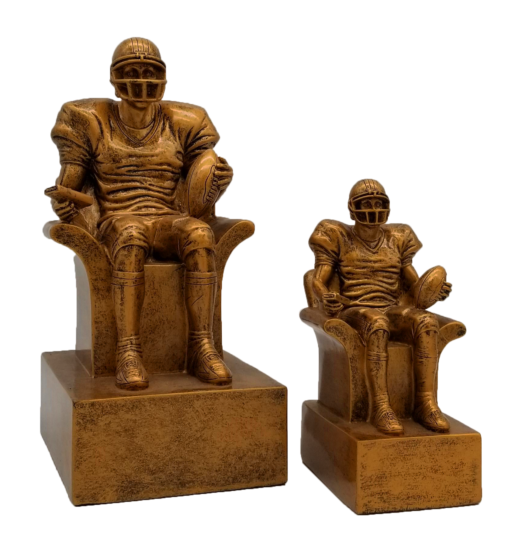 Fantasy Football Armchair Quarterback Trophy - Engraved Vintage Gold FFL Award - 6 or 9 Inch Tall