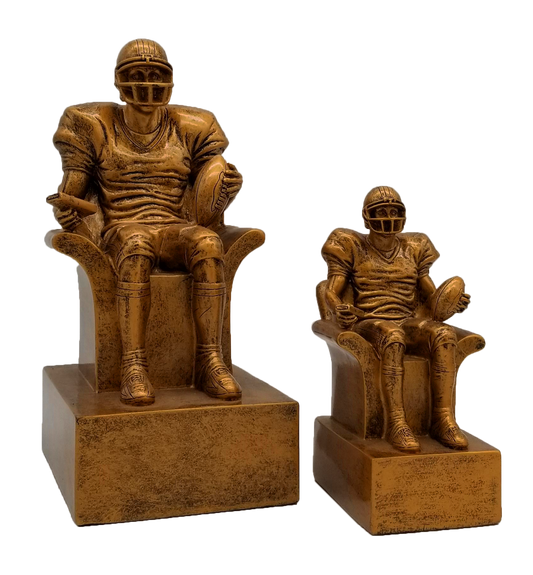 Fantasy Football Armchair Quarterback Trophy - Engraved Vintage Gold FFL Award - 6 or 9 Inch Tall