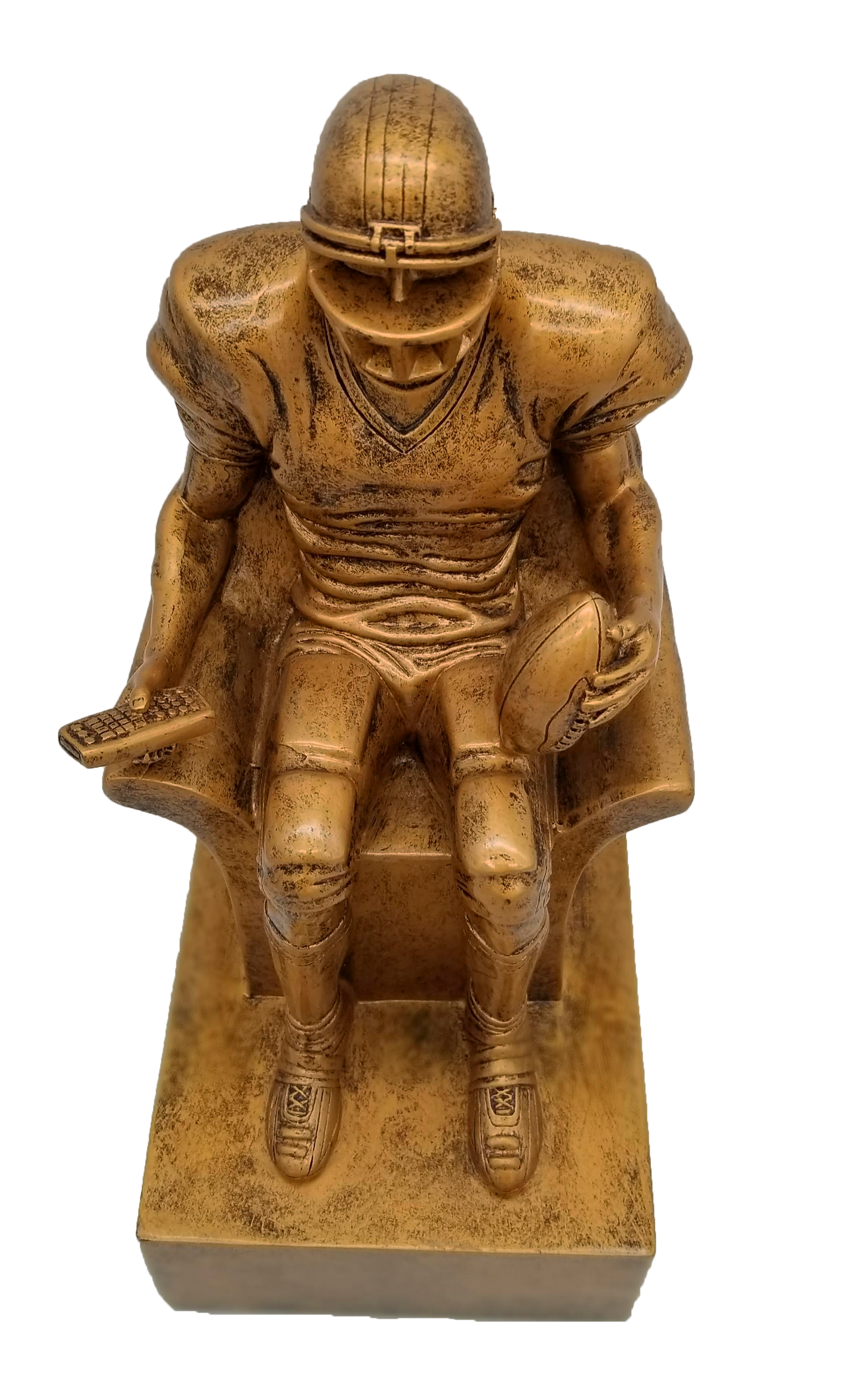 Fantasy Football Armchair Quarterback Trophy - Engraved Vintage Gold FFL Award - 6 or 9 Inch Tall