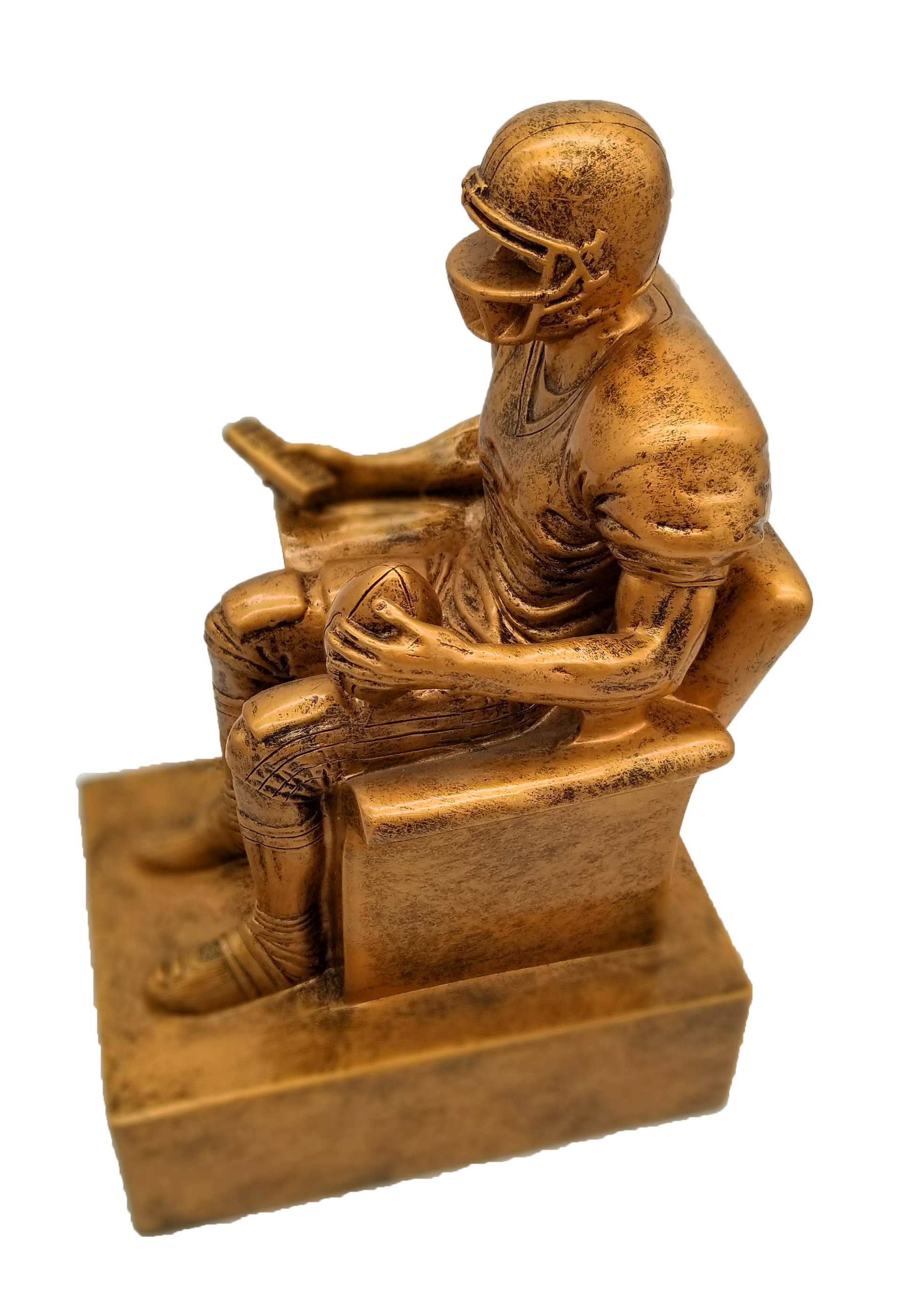 Fantasy Football Armchair Quarterback Trophy - Engraved Vintage Gold FFL Award - 6 or 9 Inch Tall