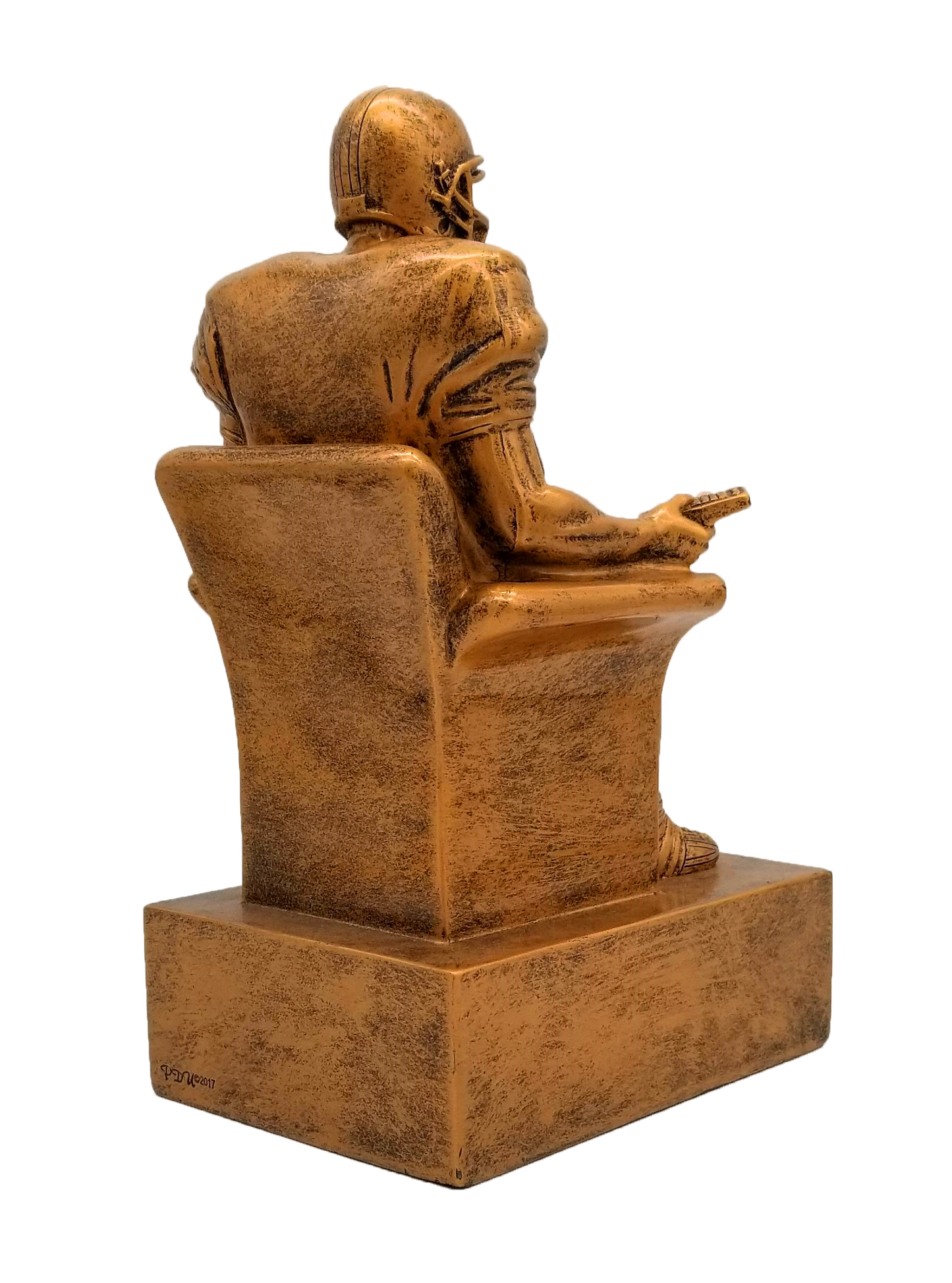 Fantasy Football Armchair Quarterback Trophy - Engraved Vintage Gold FFL Award - 6 or 9 Inch Tall
