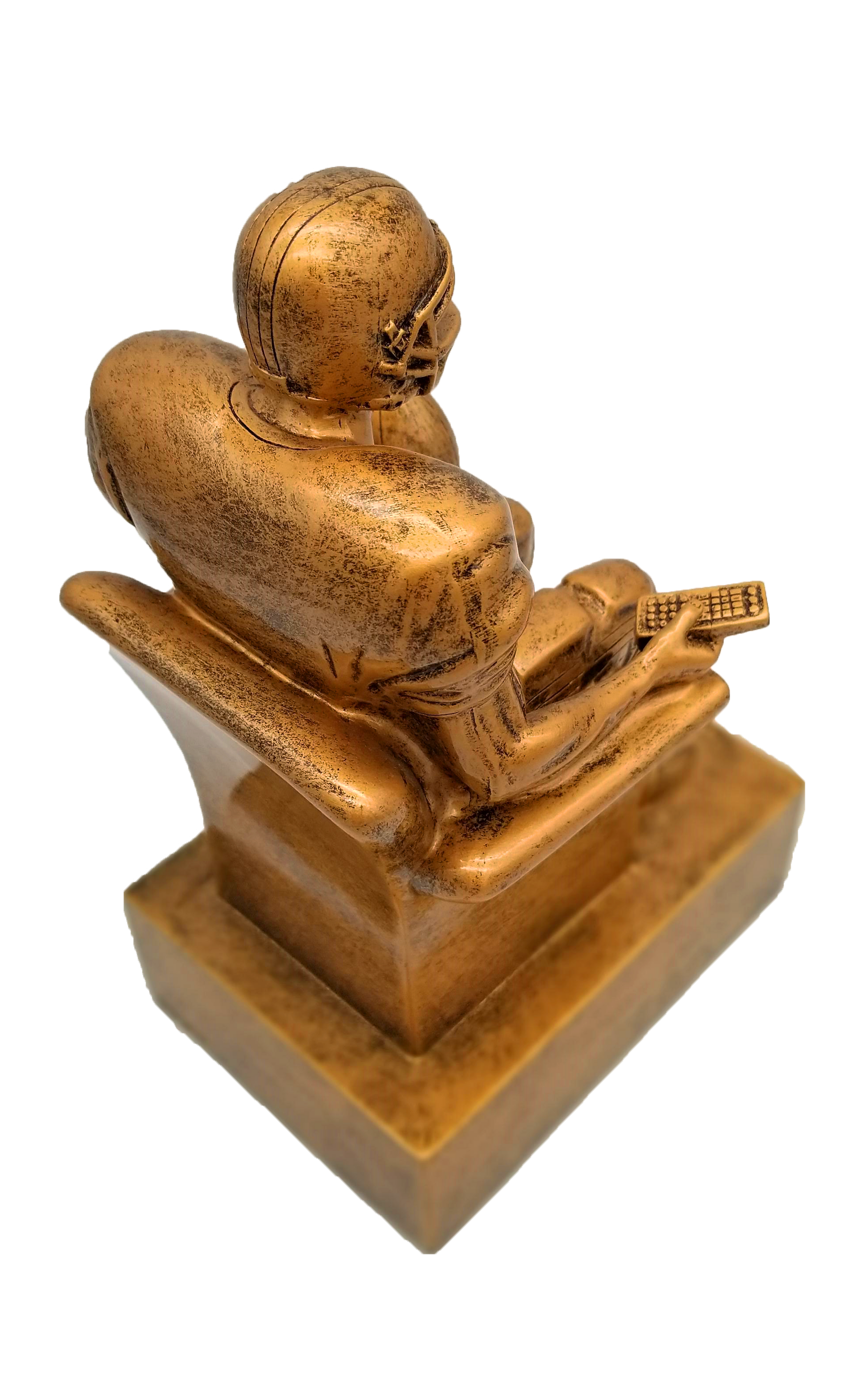 Fantasy Football Armchair Quarterback Trophy - Engraved Vintage Gold FFL Award - 6 or 9 Inch Tall