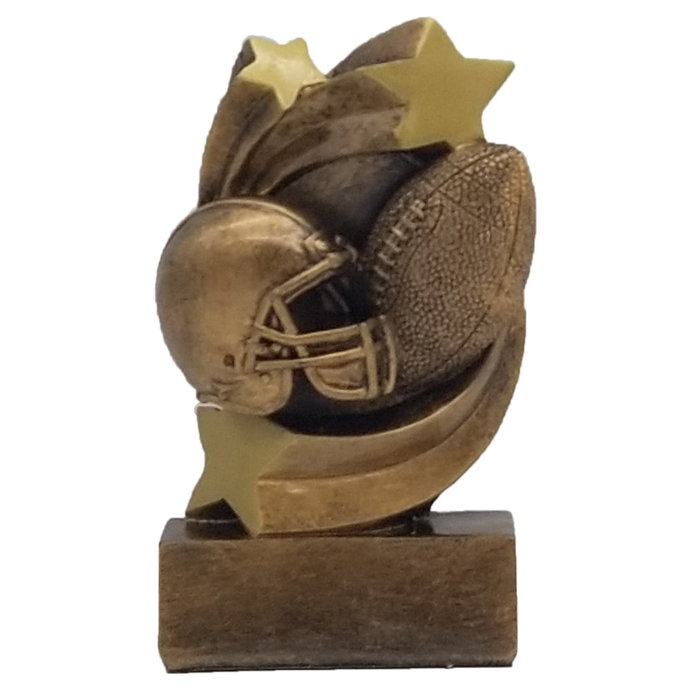 Football Star Swirl Trophy | Engraved Football Award - 5.25 Inch Tall Decade Awards