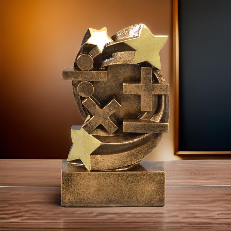 Math Star Swirl Trophy | Engraved Math Award - 5.25 Inch Tall Decade Awards