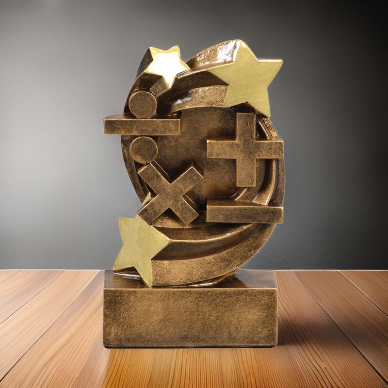 Math Star Swirl Trophy | Engraved Math Award - 5.25 Inch Tall Decade Awards