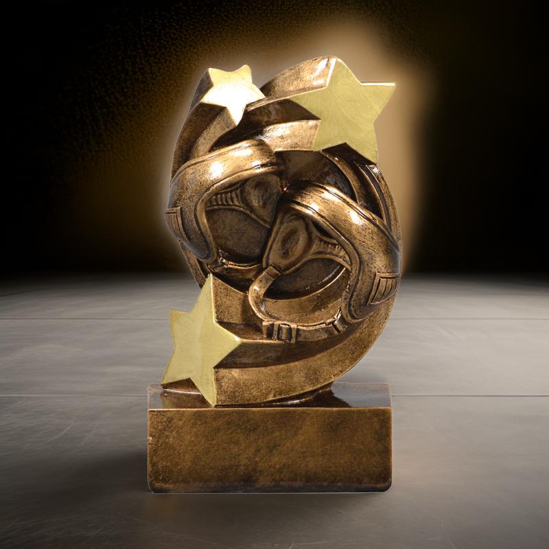 Wrestling Star Swirl Trophy | Engraved Wrestling Award - 5.25 Inch Tall Decade Awards