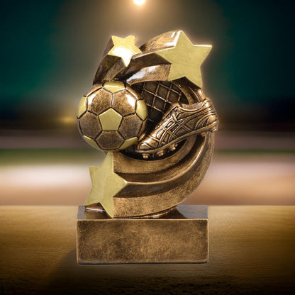 Soccer Star Swirl Trophy | Engraved Soccer Award - 5.25 Inch Tall Decade Awards
