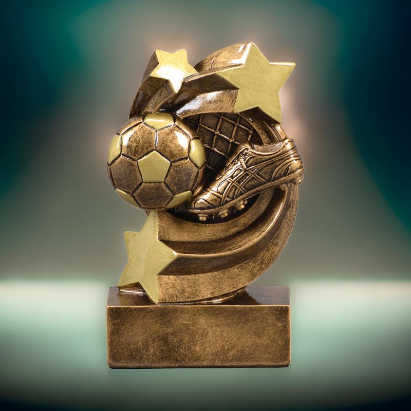 Soccer Star Swirl Trophy | Engraved Soccer Award - 5.25 Inch Tall Decade Awards