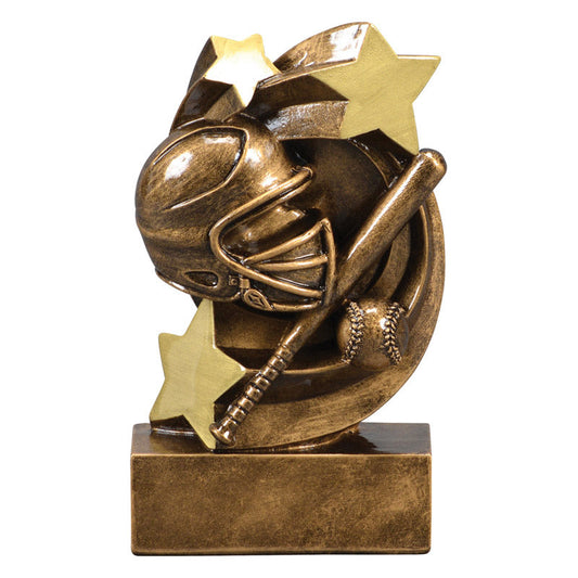 Softball Star Swirl Trophy | Engraved Softball Award - 5.25 Inch Tall Decade Awards