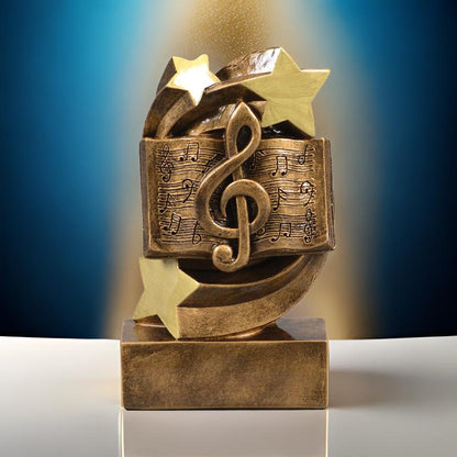 Music Star Swirl Trophy | Engraved Music Award - 5.25 Inch Tall Decade Awards
