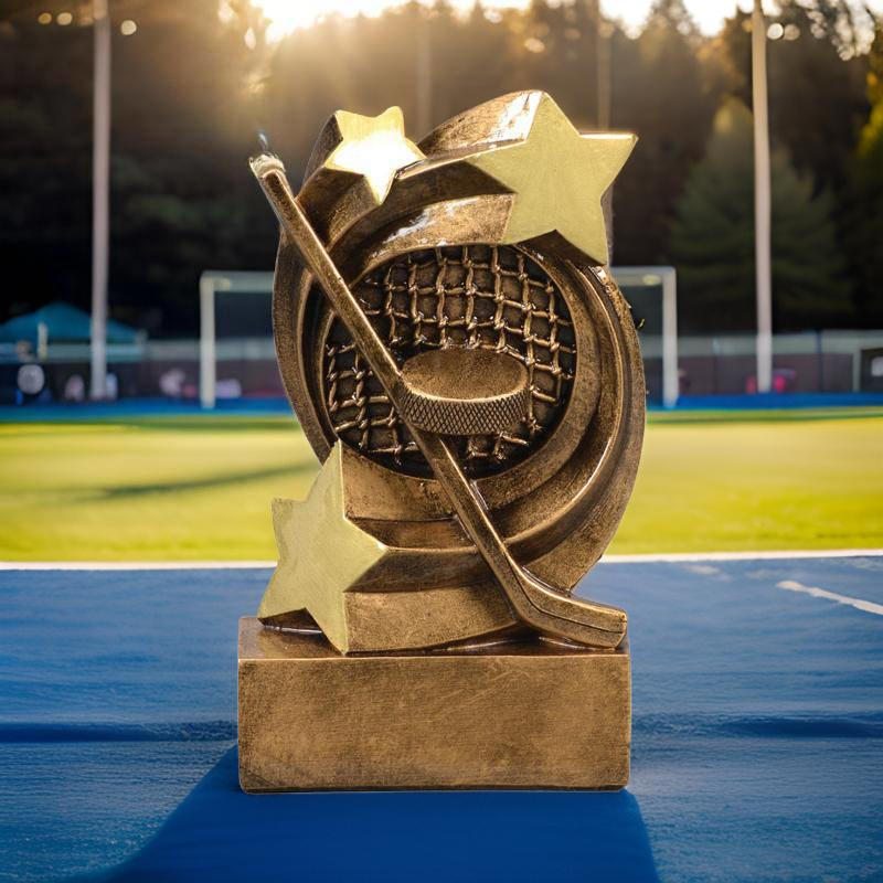 Hockey Star Swirl Trophy | Engraved Hockey Award - 5.25 Inch Tall Decade Awards