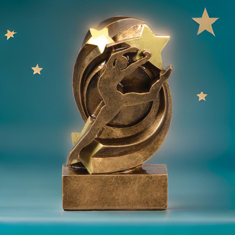 Dance Star Swirl Trophy | Engraved Dance Award - 5.25 Inch Tall Decade Awards