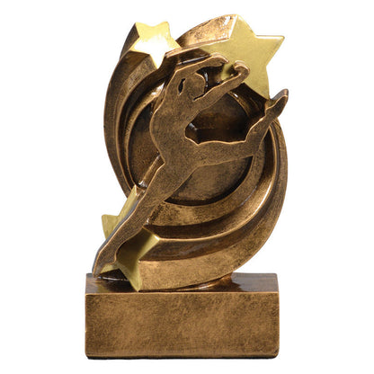 Dance Star Swirl Trophy | Engraved Dance Award - 5.25 Inch Tall Decade Awards