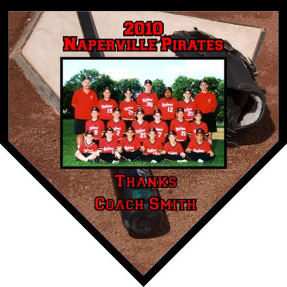Home Plate Photo Plaque | Baseball or Softball | Home Plate Picture Plaque | 6x6 or 10x10