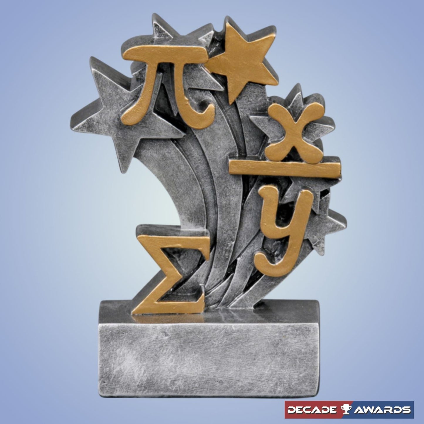 Math Star Blast Trophy | Engraved Math Award - 4.75 Inch Tall Decade Awards