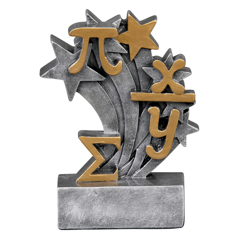 Math Star Blast Trophy | Engraved Math Award - 4.75 Inch Tall Decade Awards
