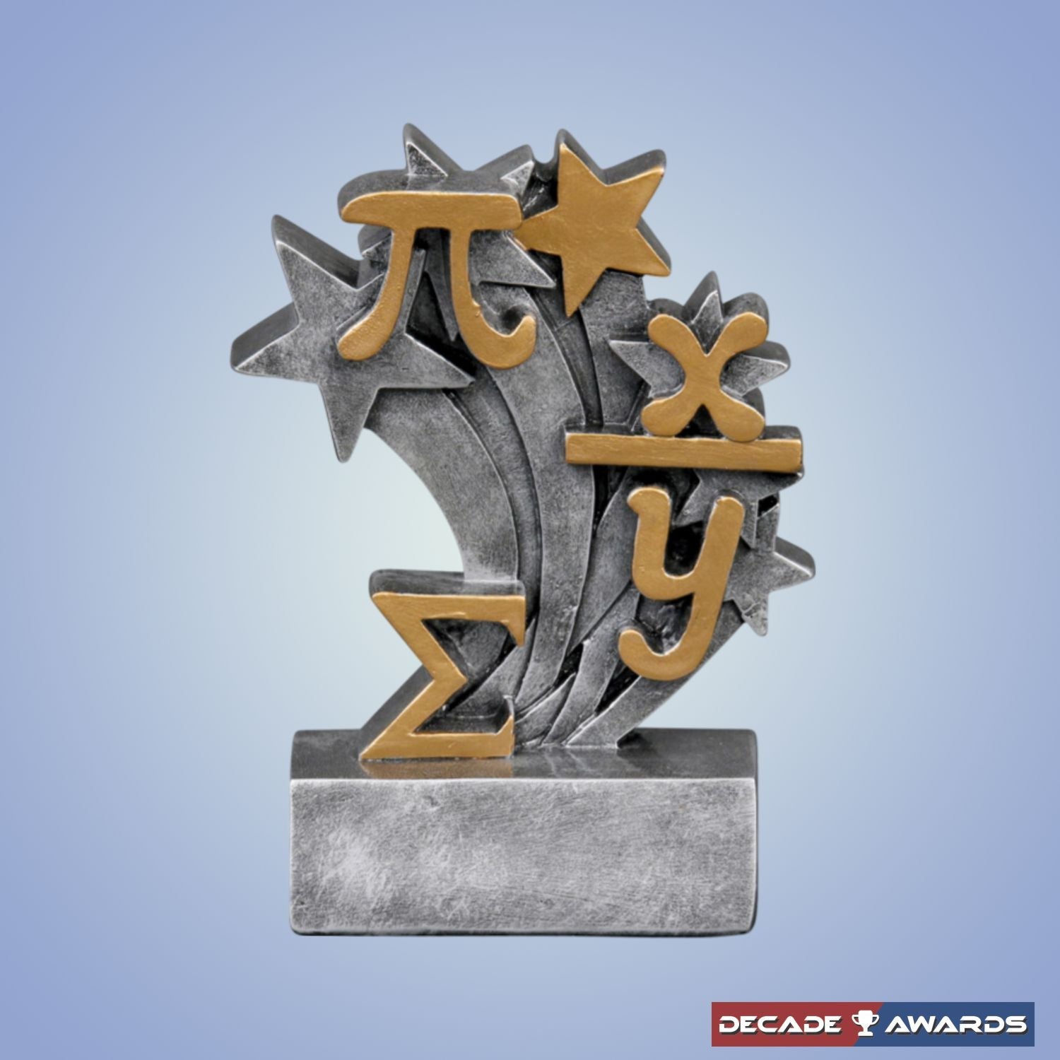 Math Star Blast Trophy | Engraved Math Award - 4.75 Inch Tall Decade Awards