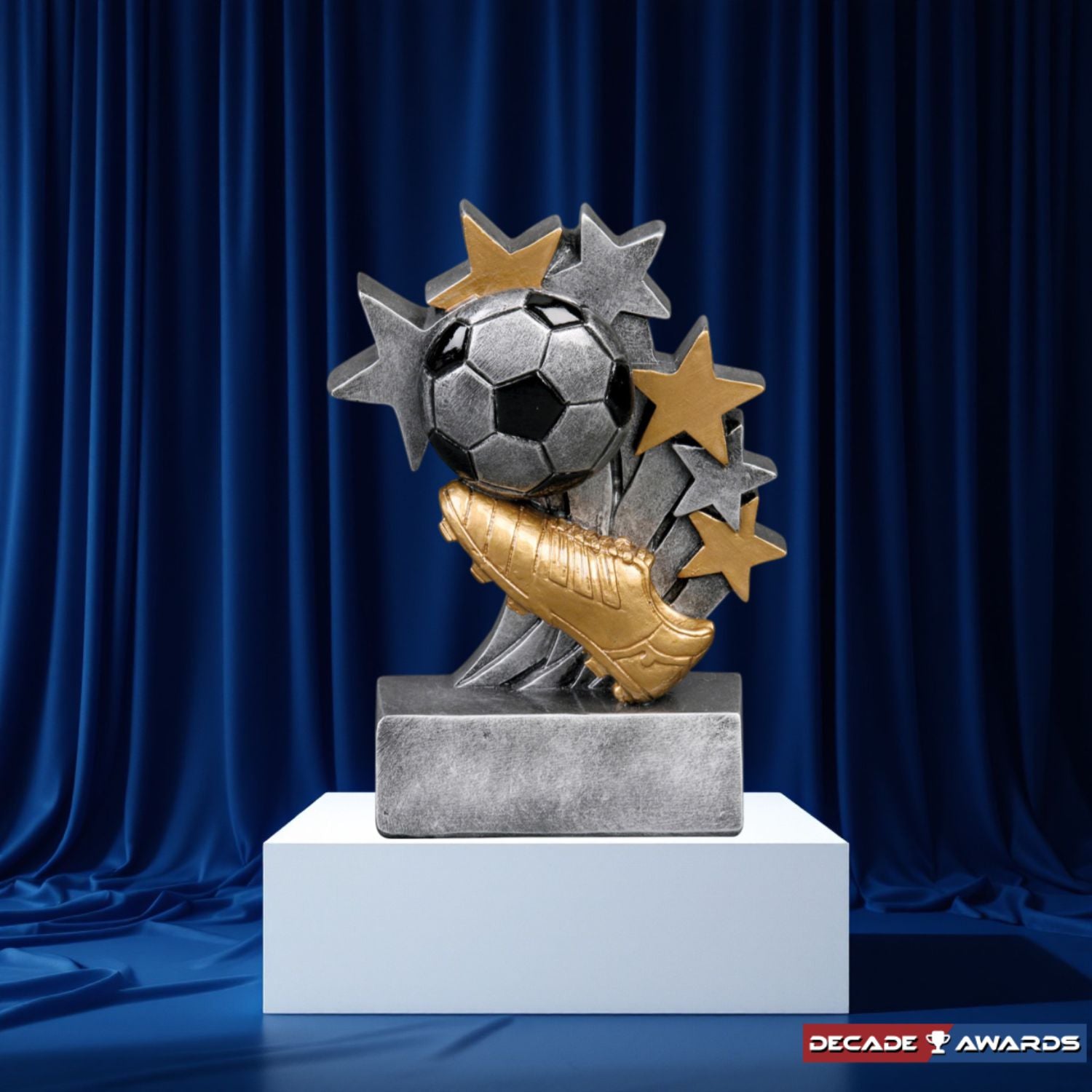 Soccer Star Blast Trophy | Engraved Soccer Award - 4.75 Inch Tall Decade Awards