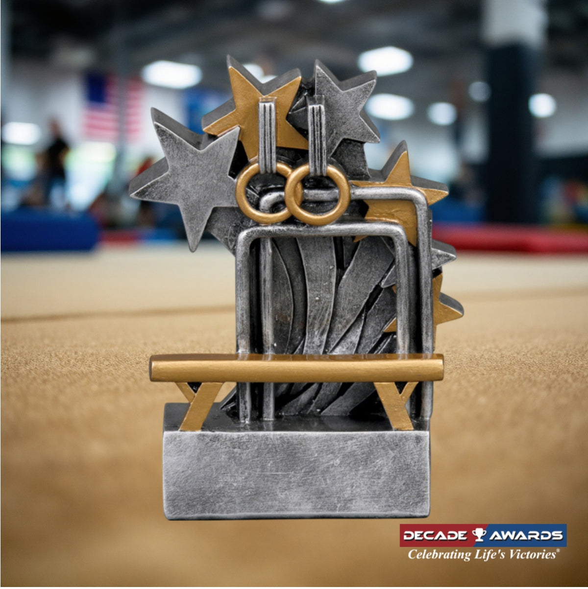 Gymnastic Star Blast Trophy | Engraved Gymnast Award - 4.75 Inch Tall Decade Awards