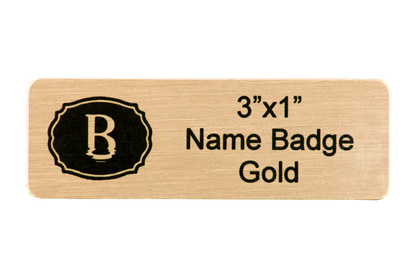Name Plate | Dye Sublimation | Satin Brass | Adhesive Back | Personalized Engraved Plate | 2 Sizes