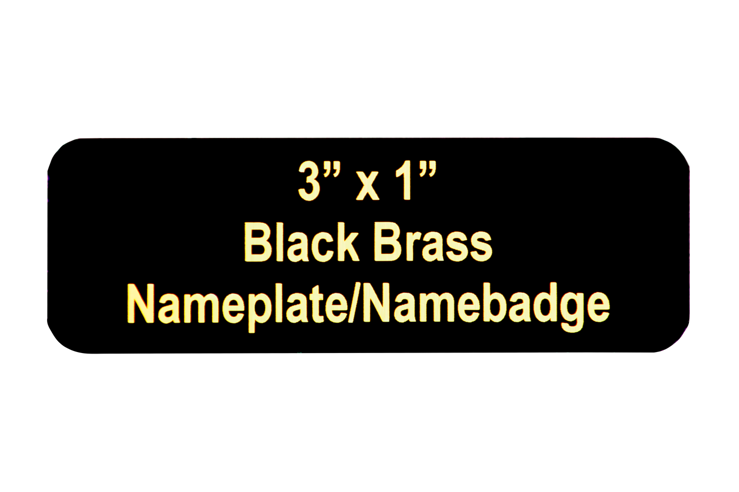 Black Brass Plate | Rounded Corners | Personalized Engraved Plate | Adhesive Backing | 2 Sizes