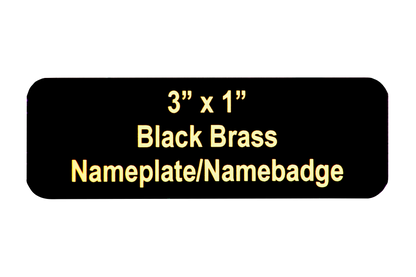 Black Brass Plate | Rounded Corners | Personalized Engraved Plate | Adhesive Backing | 2 Sizes