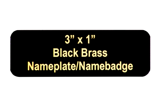 Black Brass Plate | Rounded Corners | Personalized Engraved Plate | Adhesive Backing | 2 Sizes