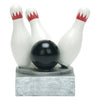 Bowling Pins & Ball Color Tek Trophy | Engraved Bowling Tournament Award - 4 Inch Tall Decade Awards