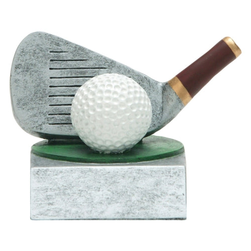 Golf Club and Ball Color Tek Trophy | Engraved Golf Tournament Award - 4 Inch Tall Decade Awards