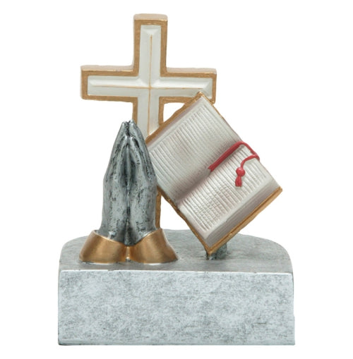 Religion Color Tek Trophy | Engraved Communion Award - 4 Inch Tall Decade Awards