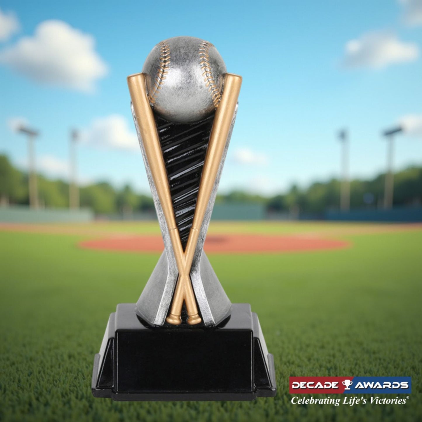 Baseball World Class Trophy | Engraved Baseball Tower Award - 6 or 8 Inch Tall Decade Awards