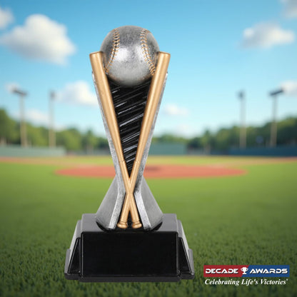 Baseball World Class Trophy | Engraved Baseball Tower Award - 6 or 8 Inch Tall Decade Awards