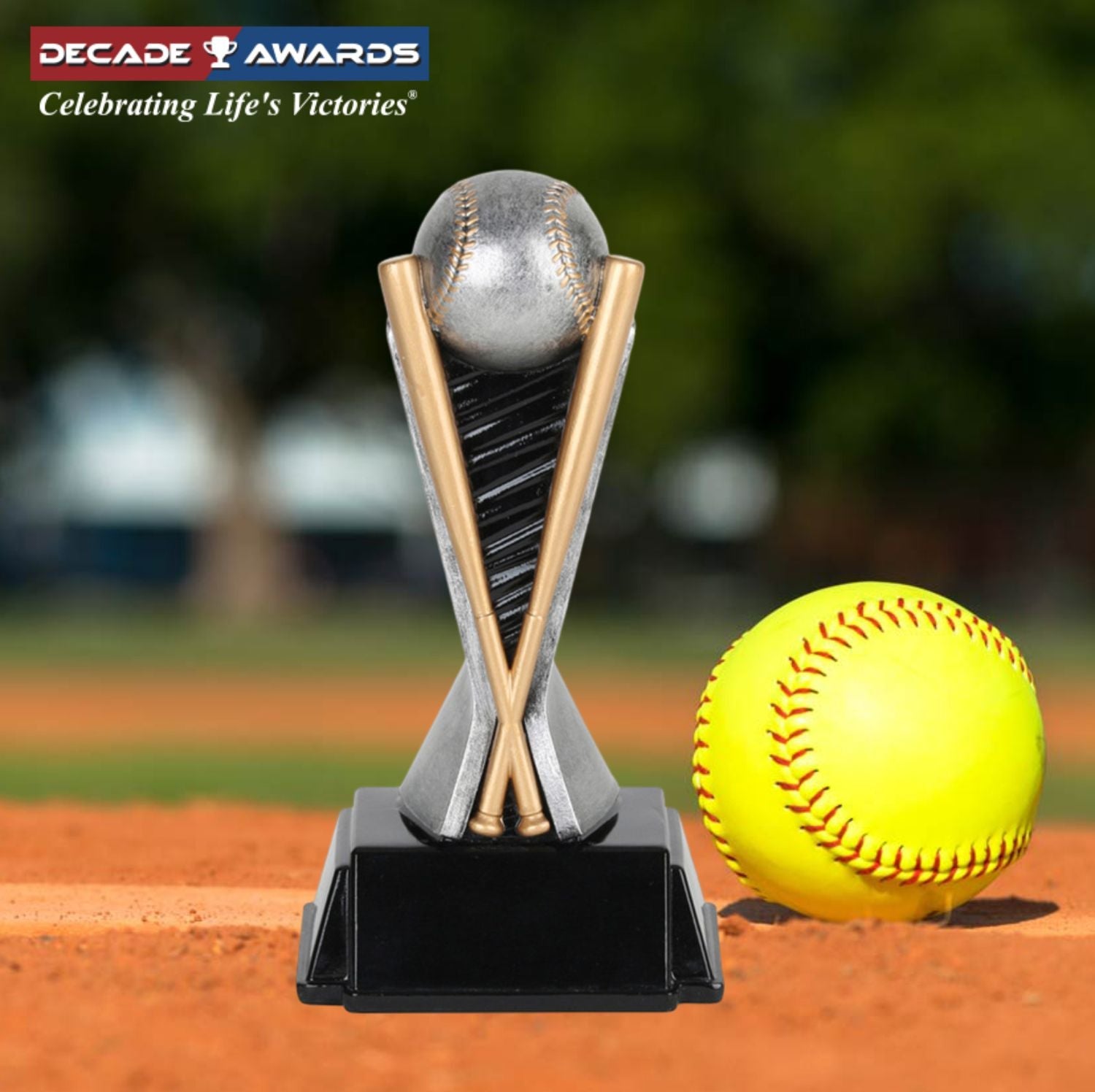 Baseball World Class Trophy | Engraved Baseball Tower Award - 6 or 8 Inch Tall Decade Awards