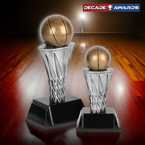 Basketball World Class Trophy | Engraved Basketball Tower Award - 6 or 8 Inch Tall Decade Awards