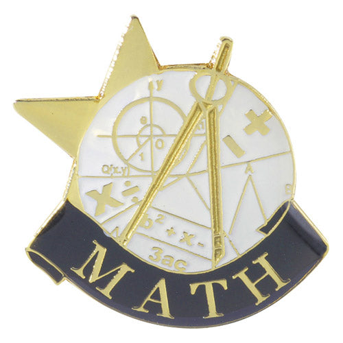 Math Lapel Pin – Math Achievement Pin for Jackets, Backpacks & Sashes Decade Awards
