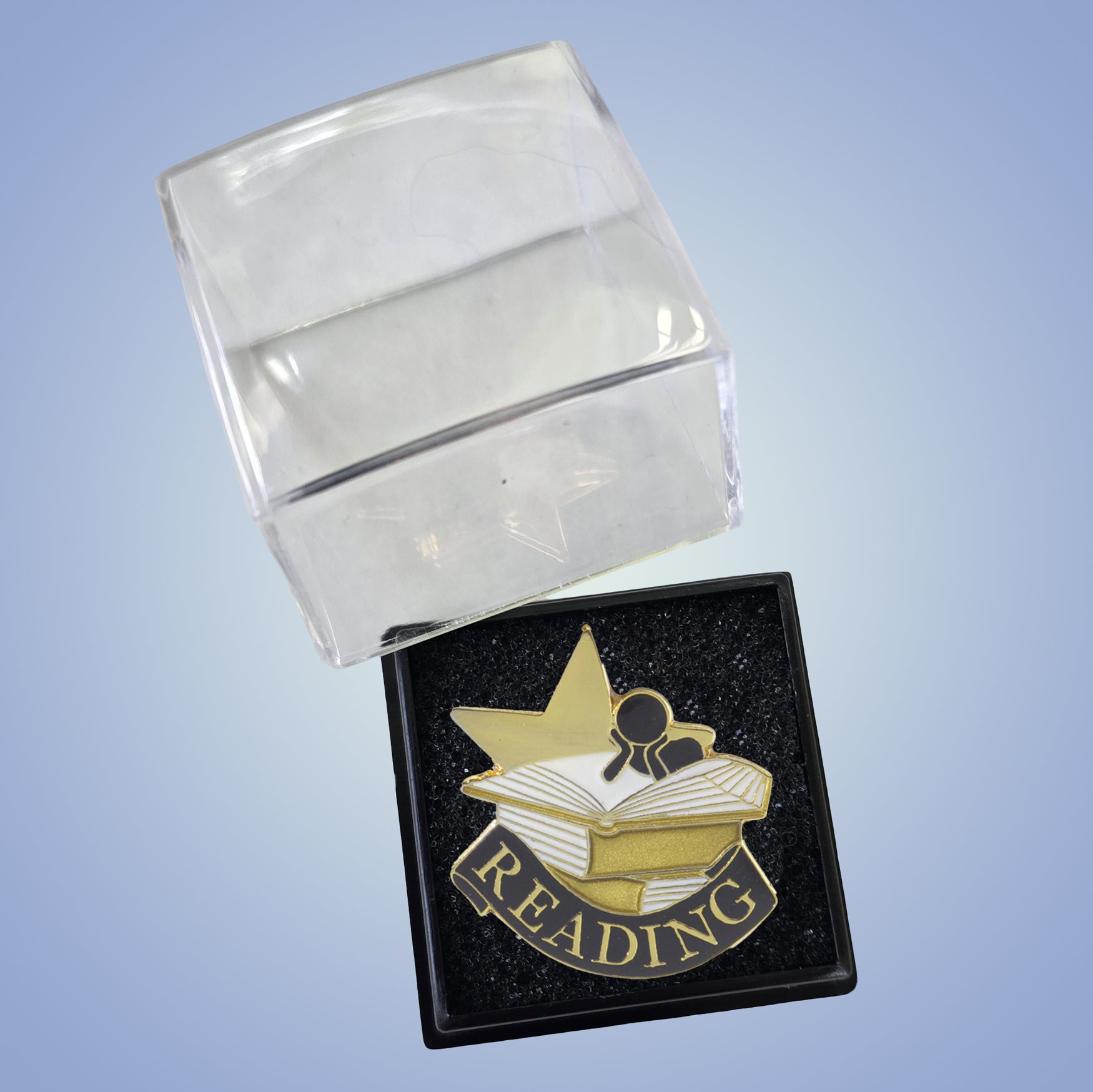 Reading Award Pin – Academic Lapel Pin for Letterman Jackets or Backpacks Decade Awards