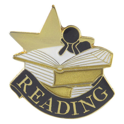 Reading Award Pin – Academic Lapel Pin for Letterman Jackets or Backpacks Decade Awards
