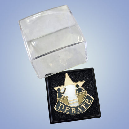 Debate Lapel Pin – Academic Achievement Pin for Jackets, Backpacks & Sashes Decade Awards