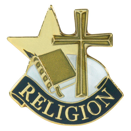 Religion Lapel Pin – Religion Achievement Pin for Jackets, Backpacks & Sashes Decade Awards