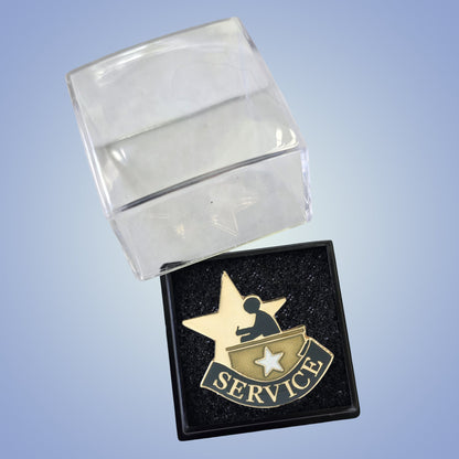 Service Lapel Pin – Academic Achievement Pin for Jackets, Backpacks & Sashes Decade Awards