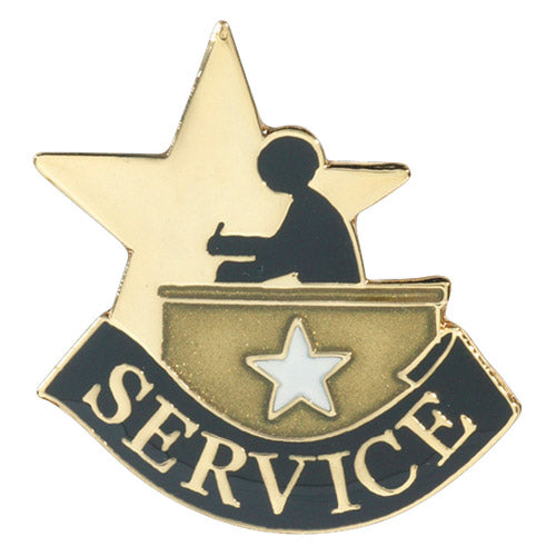 Service Lapel Pin – Academic Achievement Pin for Jackets, Backpacks & Sashes Decade Awards