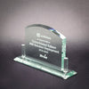 Montreal Glass Plaque Trophy | Engraved Jade Glass Corporate Award - 5" x 8.25" Decade Awards