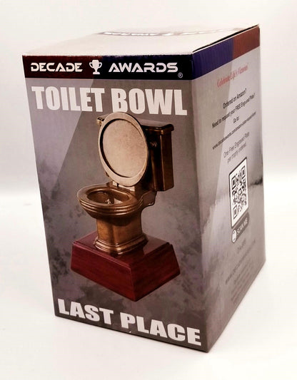 Gold Toilet Bowl Trophy, Chili Cook-Off  | Engraved Golden Throne Chili Award - 6 Inch Tall Decade Awards