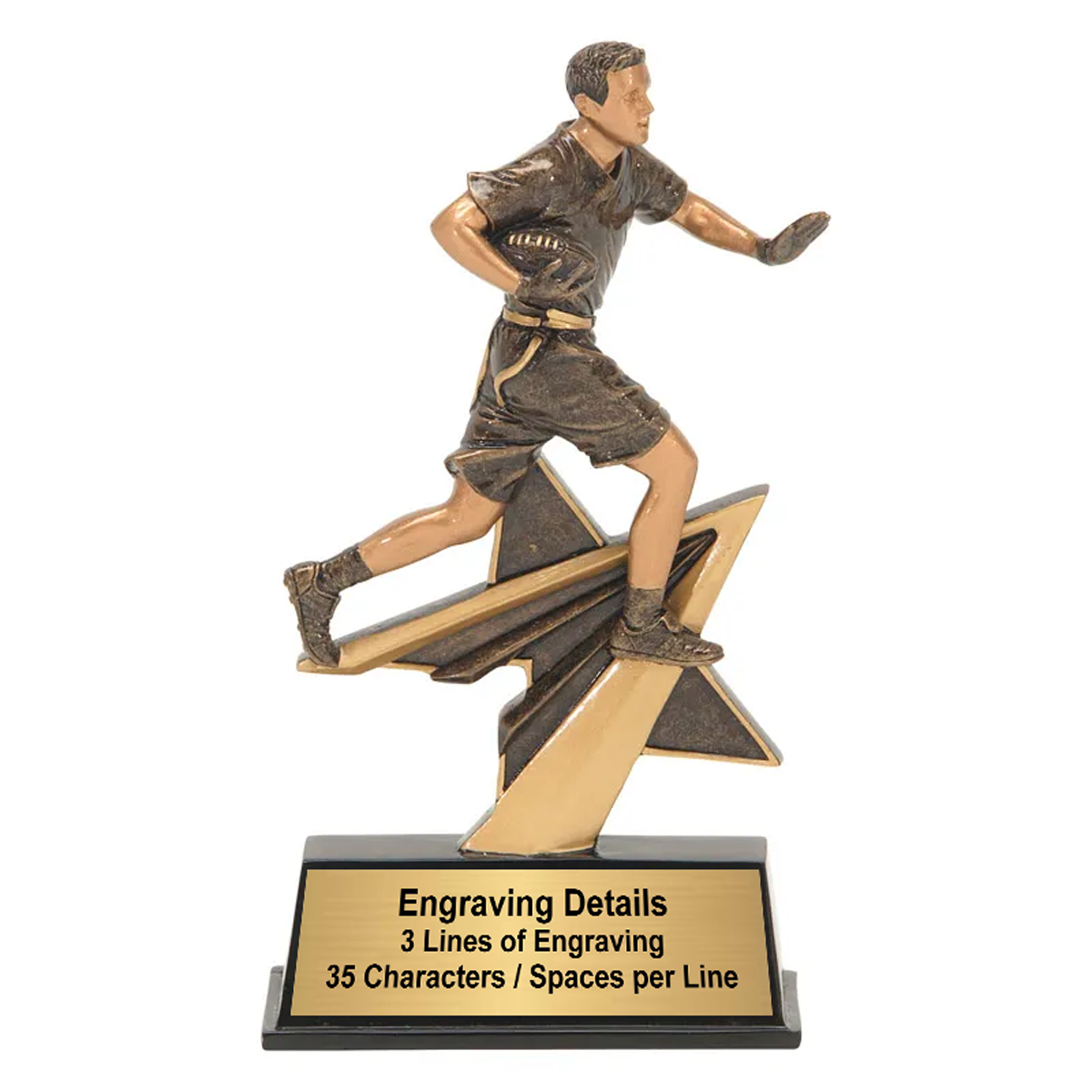 Personalized Flag Football Trophy | Power Star | 7 Inch