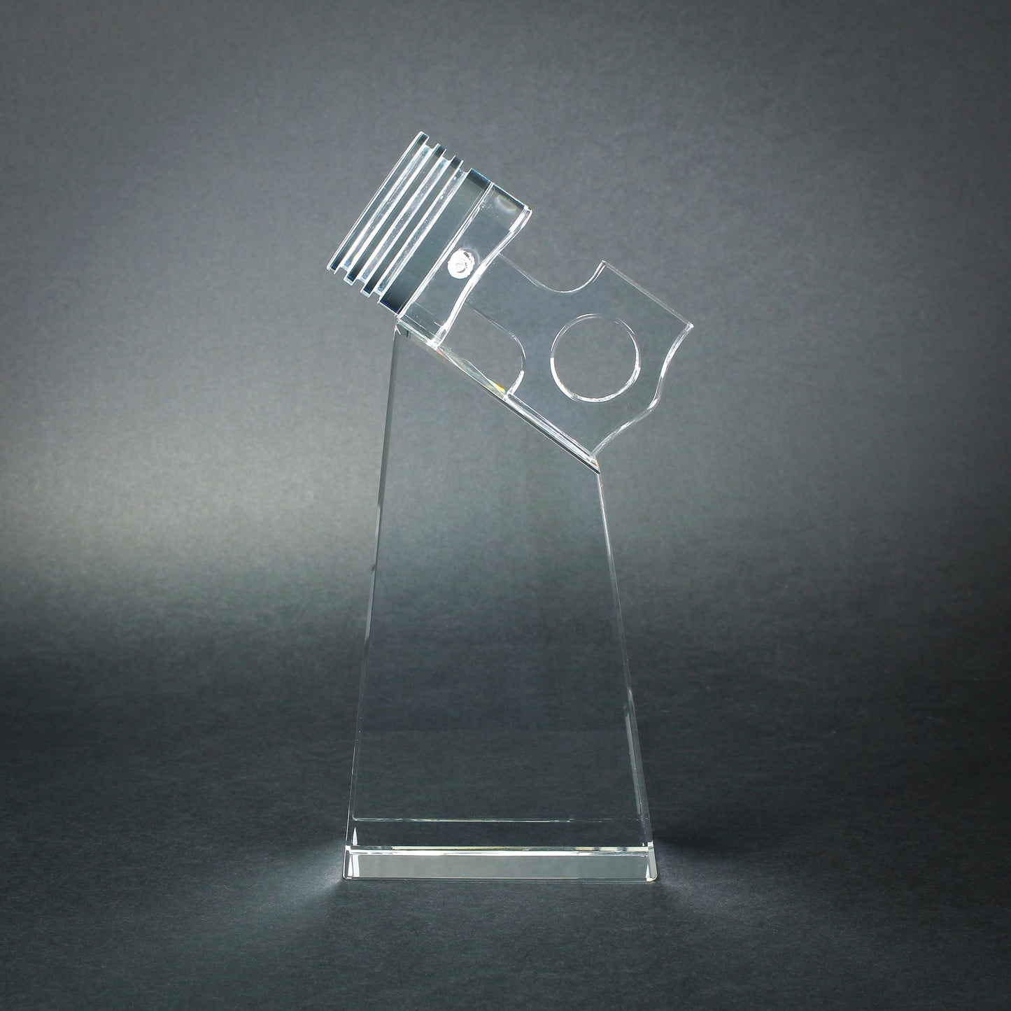 Crystal piston racing award with free custom engraving – Decade Awards