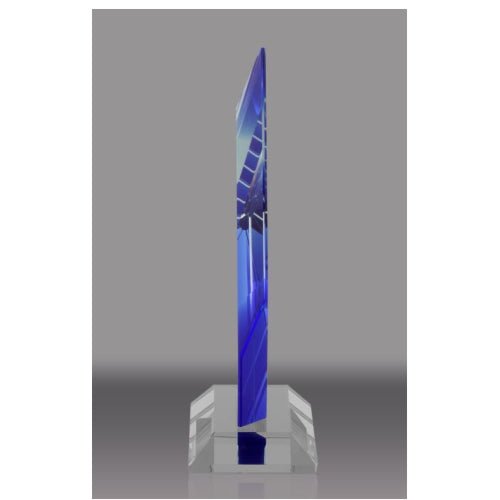 Cambridge Diamond Crystal Award - Black, Blue or Red Accent | Engraved Corporate Award - 7, 8 or 9 Inch Tall Decade Awards
